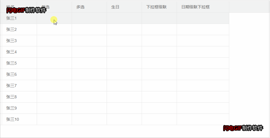 layui table(下拉框、日期选择器、表格数据校验)